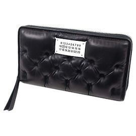 Maison Martin Margiela Glam Slam Leder-Zip-Langgeldbörse Schwarz