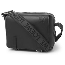 Loewe Borsa Messenger Militare XS in pelle di vitello liscia e morbida e jacquard Nero