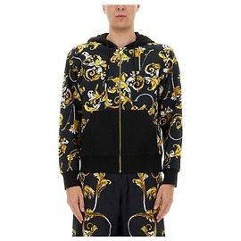 Versace Outline Baroque Hoodie Schwarz
