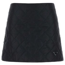 Prada Mini saia de nylon acolchoado leve Preto