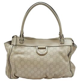 Gucci Sac cabas Ivory Sima Sima Gold D-Ring Blanc