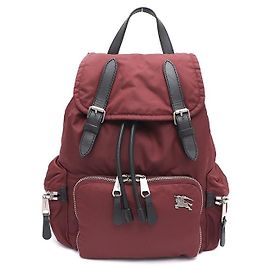 Burberry Mochila de Nylon Medium Roja