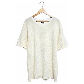 Fendi FF Jacquard Kurzarm-T-Shirt Weiß