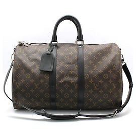 Louis Vuitton Borsa a Spalla Keepall Travel Bag Monogram Macassar Marrone