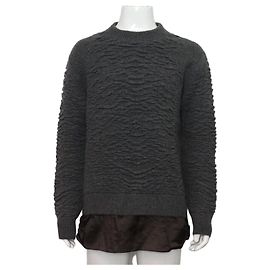 Dior Suéter de malha texturizada em cashmere cinza para homem Marrom