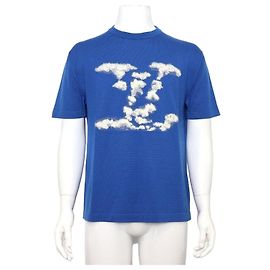 Louis Vuitton Kurzärmeliges Strick-T-Shirt für Herren Cloud LV Blau