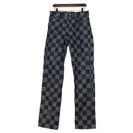 Louis Vuitton Distorted Damier Men's Denim Pants Black