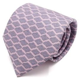 Hermès Purple Wave Dot Pattern Silk Men's Tie Purple
