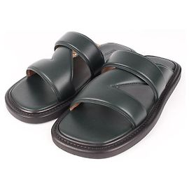 Bottega Veneta Sandale Mule en Cuir Vert Foncé Vert