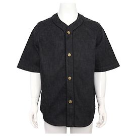 Louis Vuitton Giacca camicia in denim da uomo con monogramma in rilievo nero Nero