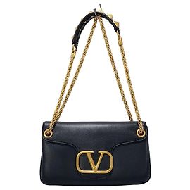 Valentino Borsa a Spalla Logo Rockstud Chain Argento