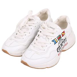 Gucci Baskets Worldwide Patch Rhyton Blanc