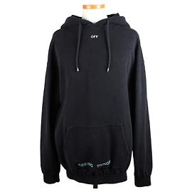 Off White Sudadera con capucha de forro polar negro Negro
