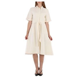 Burberry Robe structurée à manches courtes Off White reconditionnée Blanc