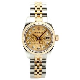 Rolex Orologio Lady Datejust Combination da donna Original Ten Point Diamond Computer Dial D'oro