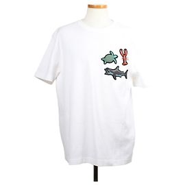 Louis Vuitton Kurzärmeliges T-Shirt mit Perlen-Tiermonogramm Silber