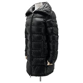 Prada Triangle Logo Women Long Down Jacket Black