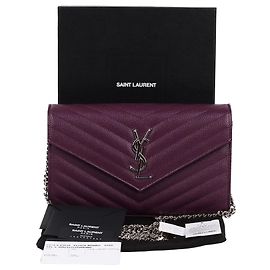 Saint Laurent Bolsa transversal WOC envelope roxa Roxo