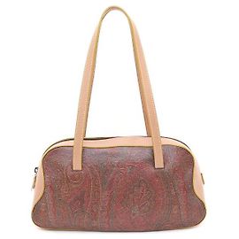Etro Bolsa de ombro em couro Paisley Marrom