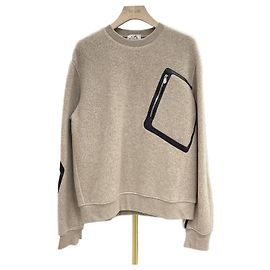 Hermès Leather Patch Men's Sweater Orange