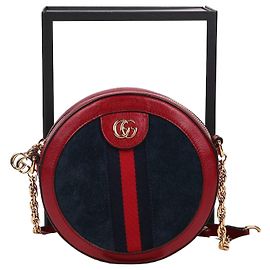 Gucci Bolsa Transversal Ophidia Round Mini Chain Vermelho