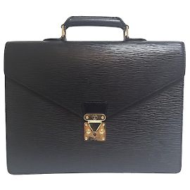 Louis Vuitton Epée Serviette Consignee Black Briefcase Black
