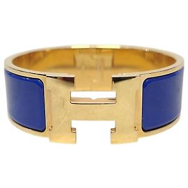 Hermès Bracciale Click Clack Blu Cobalto e Oro Blu