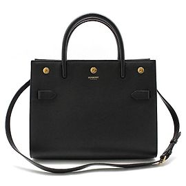Burberry Piccola borsa a mano e a spalla in pelle nera Nero