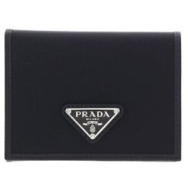 Prada Cartera de nailon con tres pliegues Negro