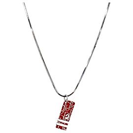 Dior Red Trotter Silver Necklace Silvery