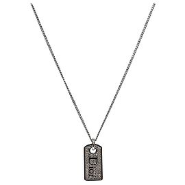 Dior Cubic Plate Silberhalskette Silber