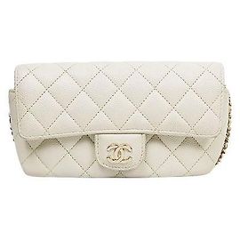 Chanel Bolsa transversal White Caviar Sunglasses Branco