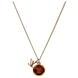 Louis Vuitton Monogram Chams Gold Halskette Golden