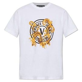 Versace Camiseta de jersey de algodón estampado Blanco