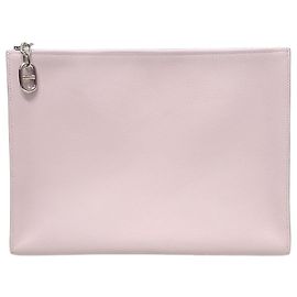Hermès Clutch Deep Evercolor Mauve Pale Silver-tone com selo Branco