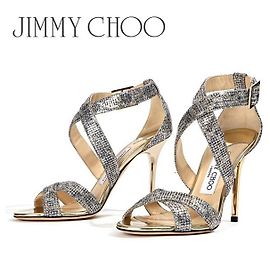 Jimmy Choo Silver Glitter Sandals LOTTIE LGB Multiple colors