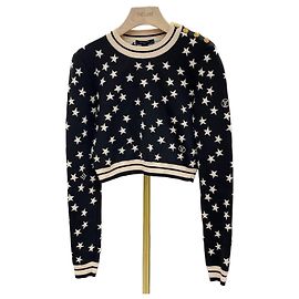 Louis Vuitton Crop Top aus Sternen-Jacquard Schwarz Schwarz