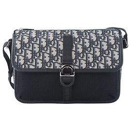 Dior Borsa Messenger a Tracolla in Jacquard Oblique Nero