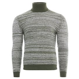 Kiton Pull à col roulé en cachemire IVORY/KHAKI Multicolore
