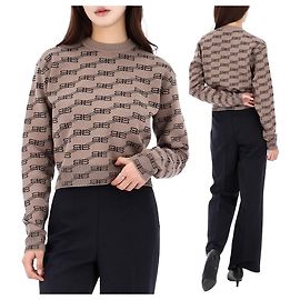 Balenciaga Pull en maille Lucky Chance BB Monogram Taille Rouge