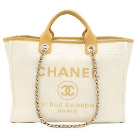 Chanel Borsa Tote Deauville Large e Borsa a Spalla Giallo