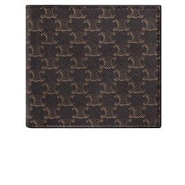 Céline Triomphe Canvas Wallet Black Black