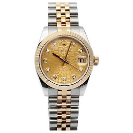 Rolex Datejust Medium Original Diamond Computer Dial Ladies' Combi Watch Warranty Golden