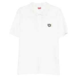 Kenzo Polo Slim de algodón Wild Tiger Blanco