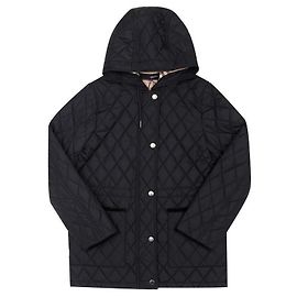 Burberry Steppjacke mit Kapuze im Diamantmuster Schwarz