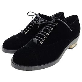 Mocasines de terciopelo Chanel Negro