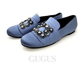 Roger Vivier Mocasín de satén Azul