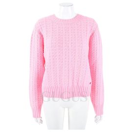 Chanel Top de manga comprida em cashmere Rosa