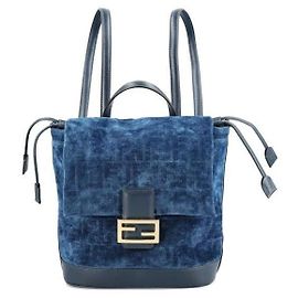 Fendi Mochila de denim Azul
