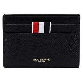 Thom Browne Pebble Grain Single Card Holder Black